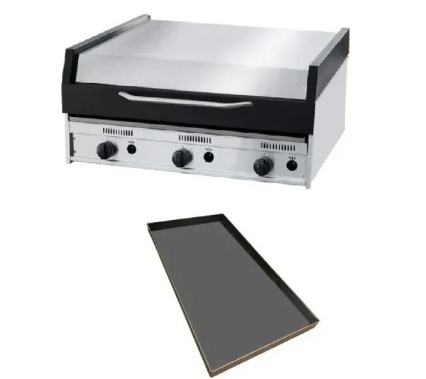 Parrilla Acero Inox Corbelli CFP 90 c/Plancheta y Tapa